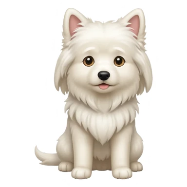 Small long haired white dog sticker