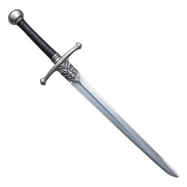 sword with silver blade and black grip sticker