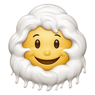 Smiley face with white stuff all over it sticker