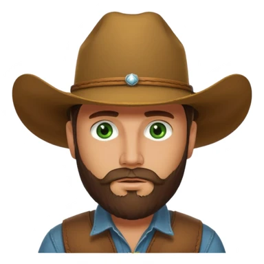 yellowstone dutton ranch cowboy with beard and green eyes sticker