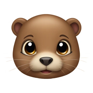 Cute baby beaver with hearts around the face sticker