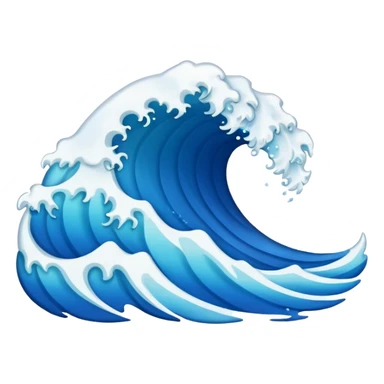 summer-themed emoji of a beach wave sticker