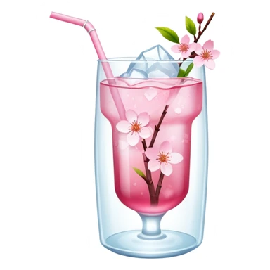 Pastel pink Cherry Blossom Sakura ice tea sticker