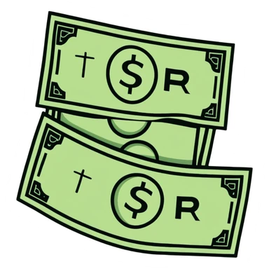 bundle of rupee currency sticker