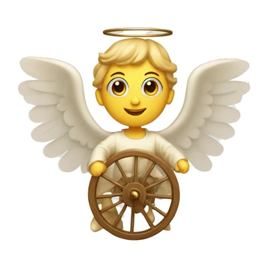 angel with six wings and dozens of eyes, spinning wheel sticker