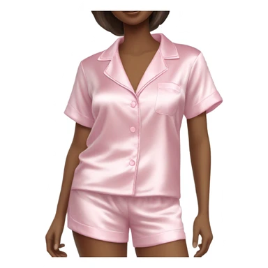satin light pink short pjs sticker