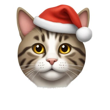 cat with christmas hat sticker