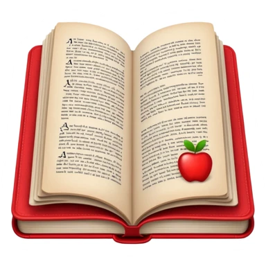 open book with black cover but with completely red pages sticker