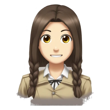 Sasha Braus brown hair hair in a ponytail anime attack on titan sticker