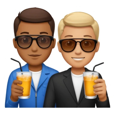 men in drink holders with sunglasses sticker