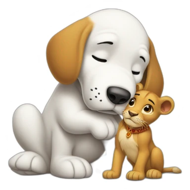 snoopy Hold the little white mouse like the lion king sticker
