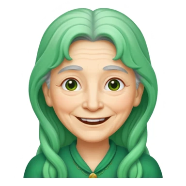 long green haired grandma sticker
