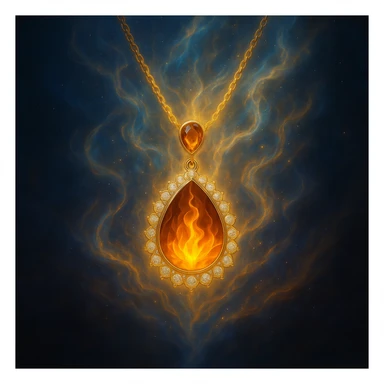 Make the necklace floating and ethereal, with a glowing aura sticker