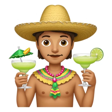 😔 wearing sombrero with a margarita  sticker
