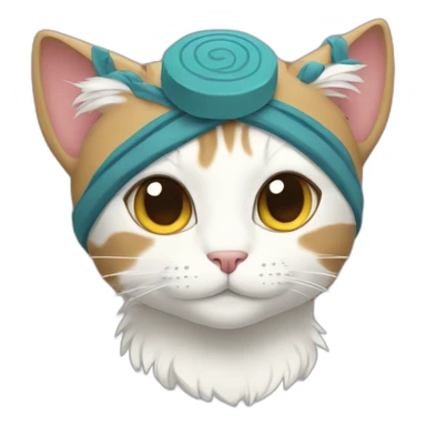 Cat with konoha headband sticker