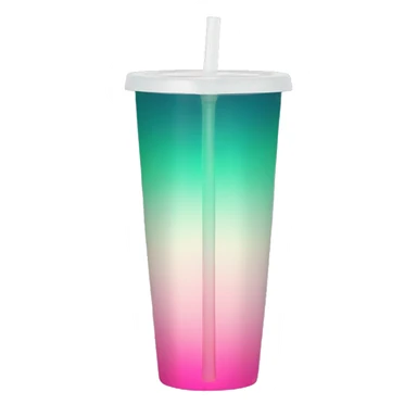 ombre tumbler with handle lid and straw sticker