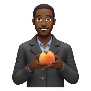 Black man eating a peach  sticker