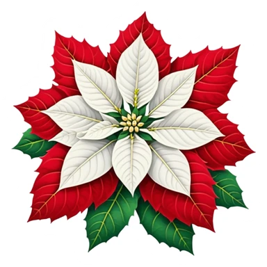Red and white poinsettia sticker