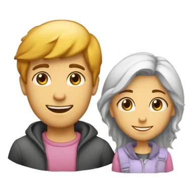 Emoji d’un garçon et une fille amoureuse  sticker