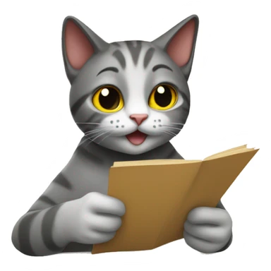 Cat submitting article sticker