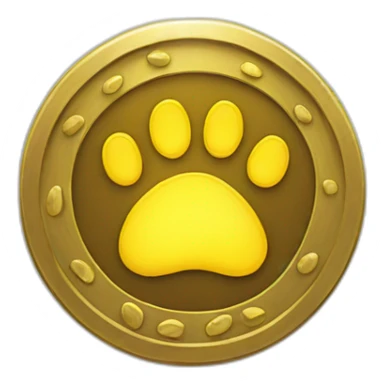 coin with paw yellow light sticker