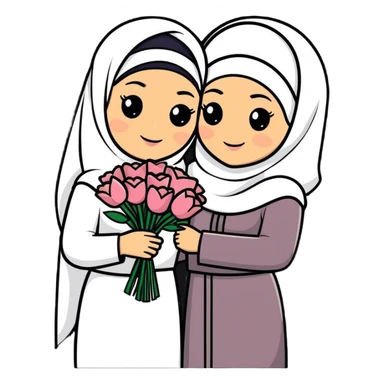 Arab feature couple with soft life aesthetic similar to WhatsApp sticker style   sticker