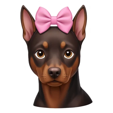 doberman with pink bow sticker