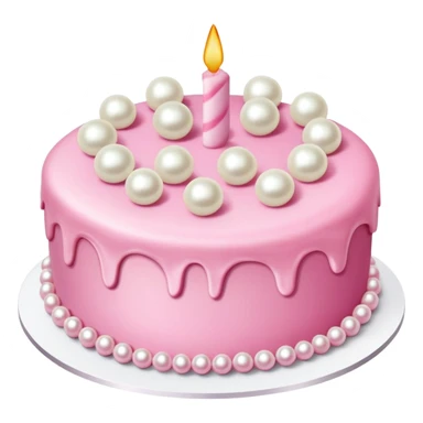 pink cake decorated with pearls sticker