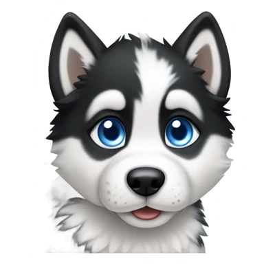 Husky puppy with blue eyes and black and white fur sticker