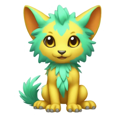 Cute cool colorful fantasy animal hybrid Fakemon full body sticker
