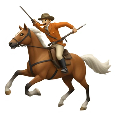 Person on horseback hunting Fox  sticker