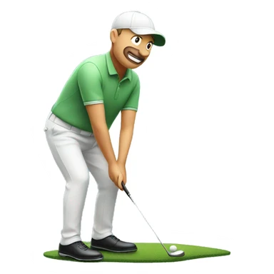 Golfer putting  sticker