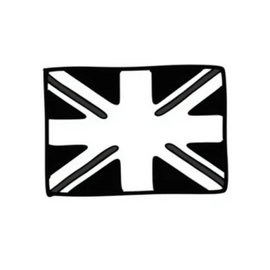 hand-drawn doodle style Union Jack (Great Britain flag) sticker