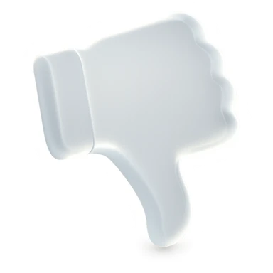 3D thumbs down, glassy transparent style, no text sticker