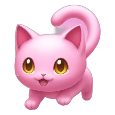pink mew pokemon levitating sticker