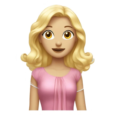 blonde girl in flowing dress in a bubble sticker