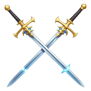 A sun burst over a set of crossed swords, but one sword is a magical staff  sticker