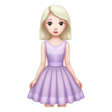 very pale almost white lavender rosy dress sticker
