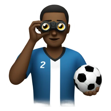black man with binoculars watching soccer sticker