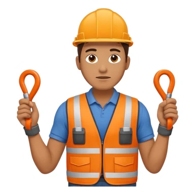 Electrician + cable coil + orange vest, Repair Crew. sticker