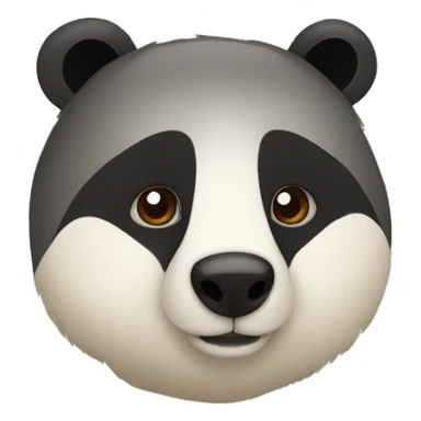 A Badger nestled into a bear sticker