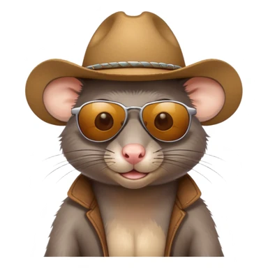 rat wearing a cowboy hat and sunglasses sticker