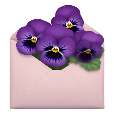 Deep aesthetic violet colour pansies placed in pink a aesthetic envelope  sticker