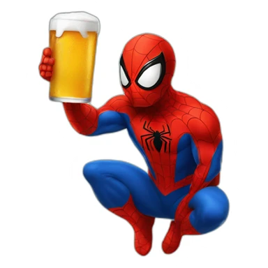 spider man drink a beer sticker