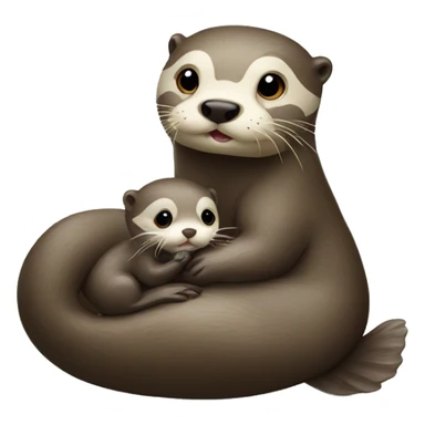 Otter and baby otter sticker