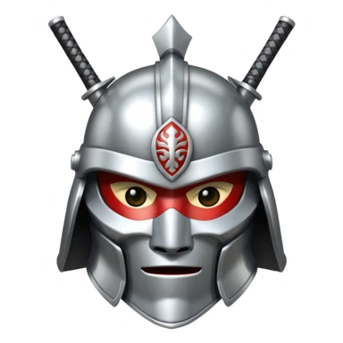 silver samurai helmet sticker