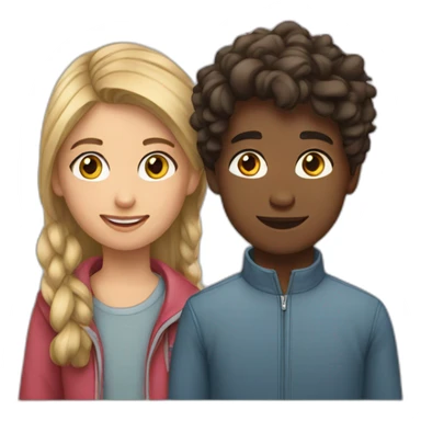 Un adolescent et une adolescente sticker