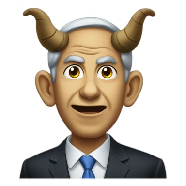 Horned Bibi Netanyahu scary sticker