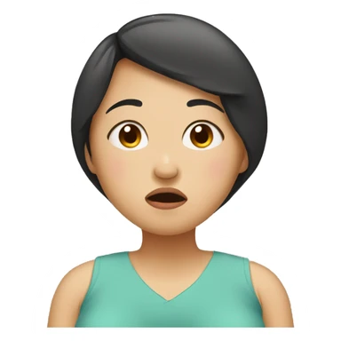 Pregnant Asian woman keeps her mouth shut sticker