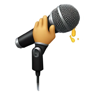 microphone falling out of a hand sticker